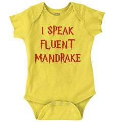 Speak Fluent Mandrake Romper Bodysuit-Direct To Garment Print-Brisco Baby