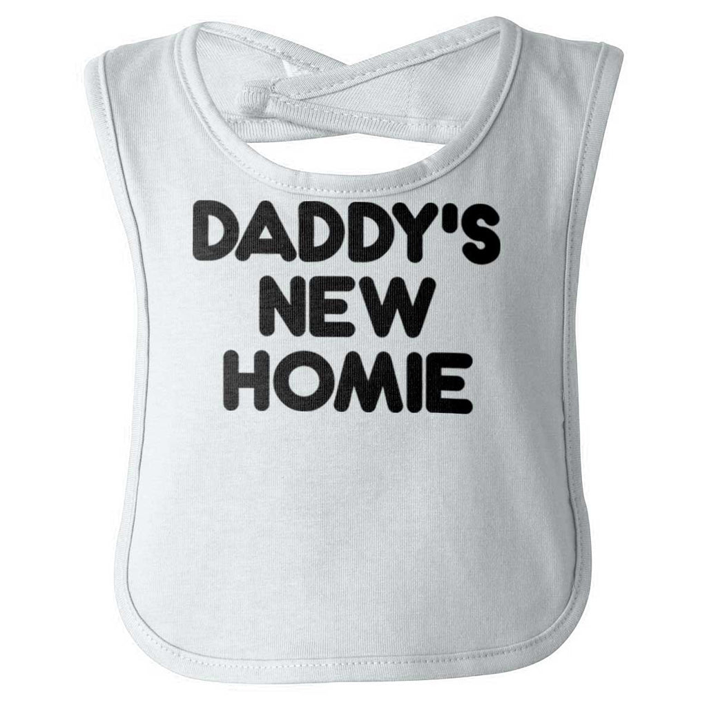 Daddy's New Homie Infant Baby Bib-Direct To Garment Print-Brisco Baby
