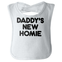 Daddy's New Homie Infant Baby Bib-Direct To Garment Print-Brisco Baby