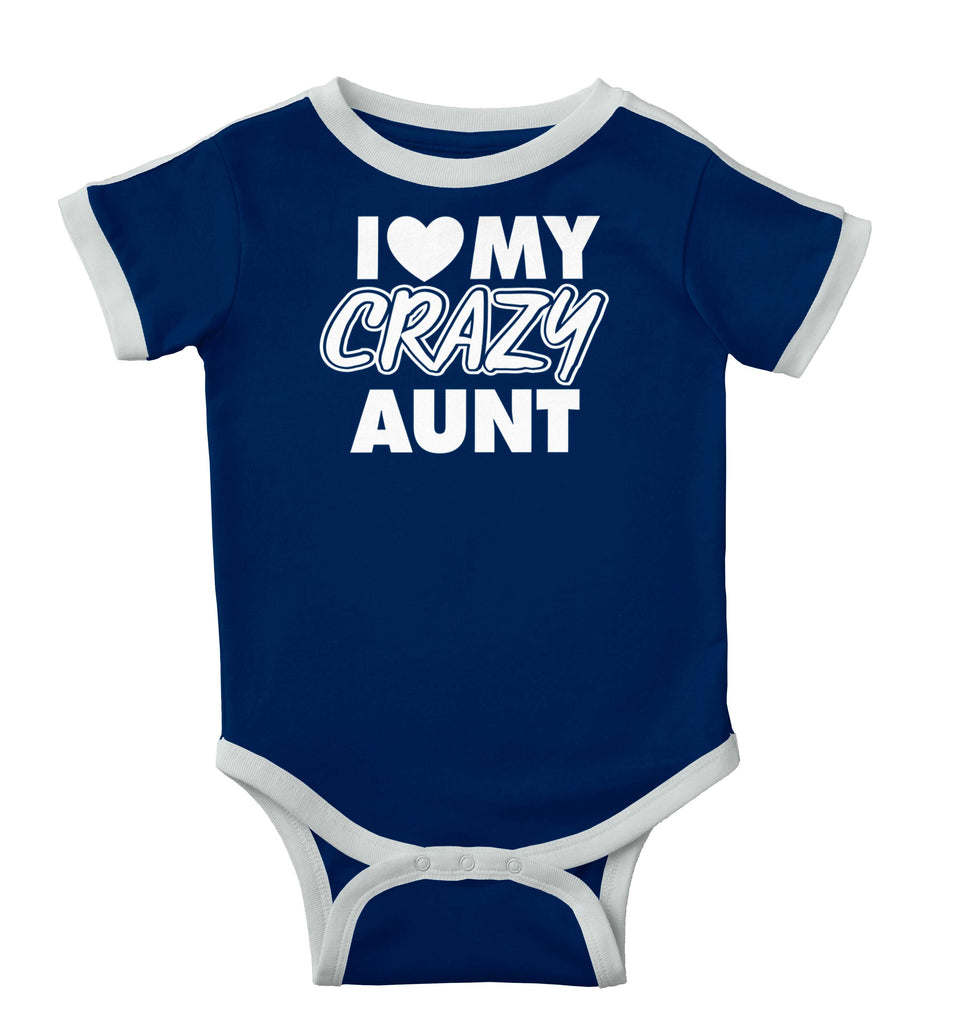 Crazy Aunt Ringer Romper Bodysuit-Direct To Garment Print-Brisco Baby