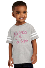 Get Milk Toddler Football Jersey Tee-Direct To Garment Print-Brisco Baby