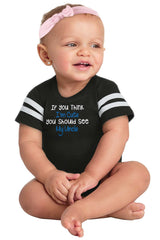 See My Uncle Football Romper Bodysuit-Direct To Garment Print-Brisco Baby