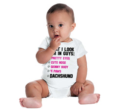 Dachshund Checklist Romper Bodysuit-Direct To Garment Print-Brisco Baby