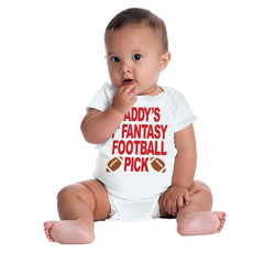Fantasy Football Pick Romper Bodysuit-Direct To Garment Print-Brisco Baby