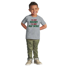 Not Short Elf Size Infant Toddler T Shirt-Direct To Garment Print-Brisco Baby