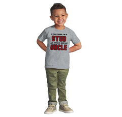 Think I'm A Stud Meet Uncle Infant Toddler T Shirt-Direct To Garment Print-Brisco Baby