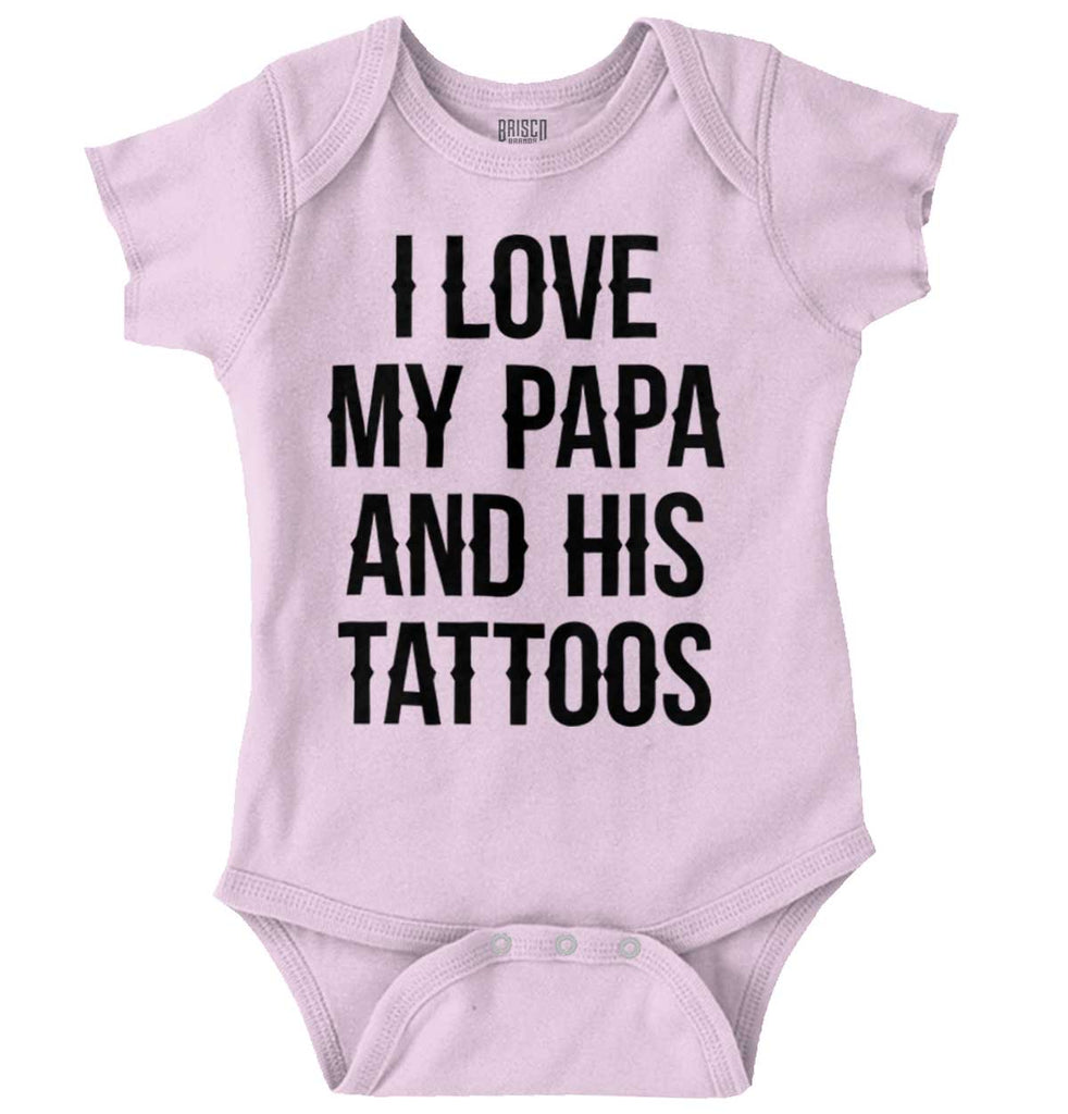 I Love Papa And Tattoos Romper Bodysuit-Direct To Garment Print-Brisco Baby
