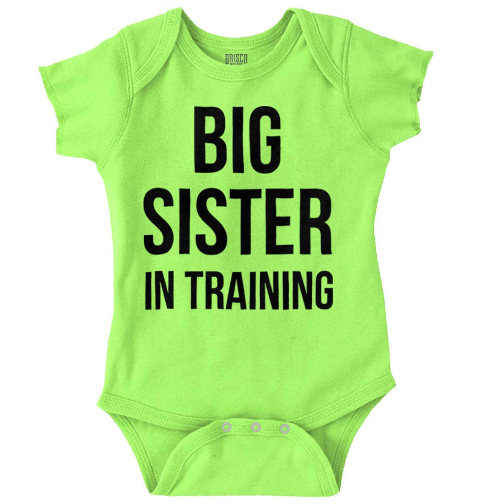 Big Sister In Training Romper Bodysuit-Direct To Garment Print-Brisco Baby