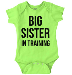 Big Sister In Training Romper Bodysuit-Direct To Garment Print-Brisco Baby
