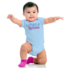 Believe In Mermaids Romper Bodysuit-Direct To Garment Print-Brisco Baby