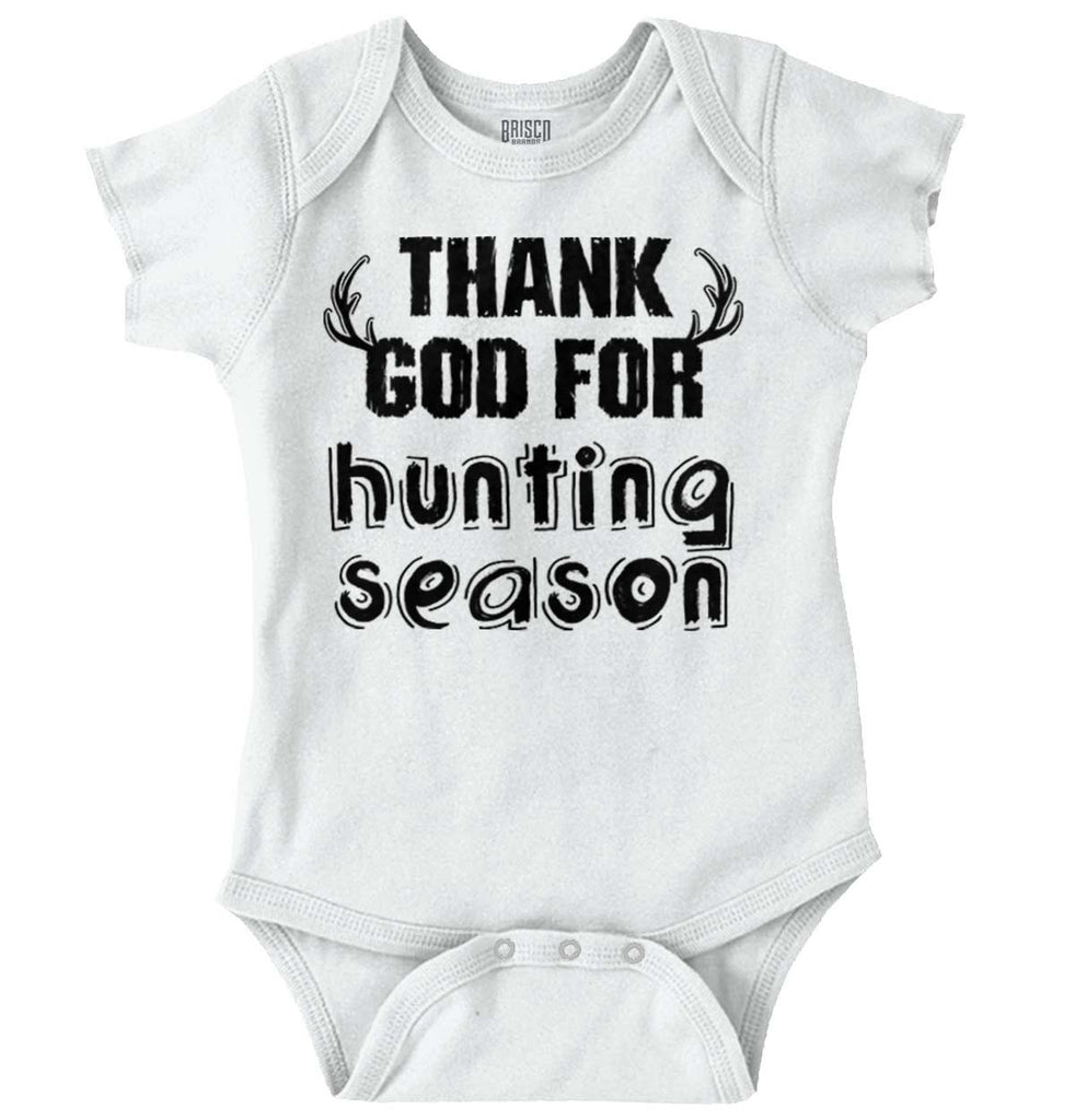Thank God For Hunting Romper Bodysuit-Direct To Garment Print-Brisco Baby
