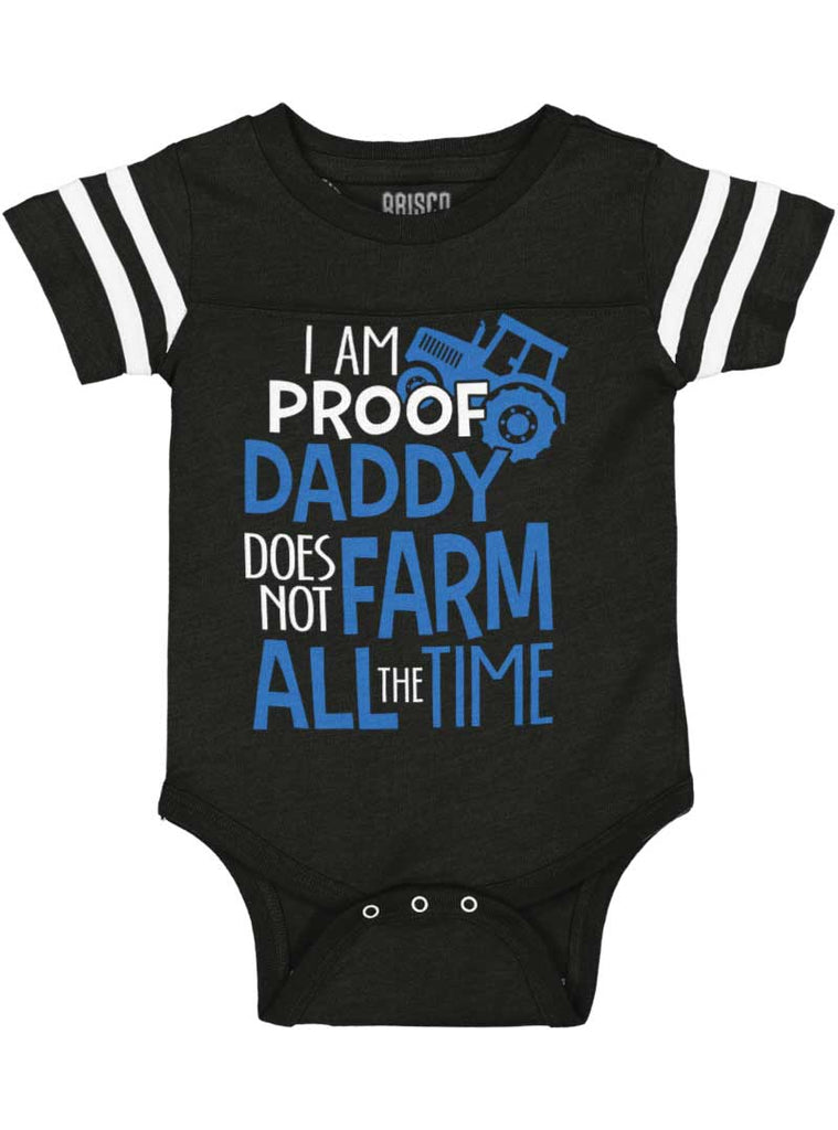 Farm All The Time Football Romper Bodysuit-Direct To Garment Print-Brisco Baby