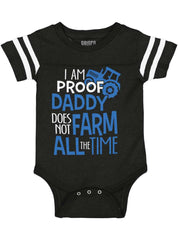 Farm All The Time Football Romper Bodysuit-Direct To Garment Print-Brisco Baby