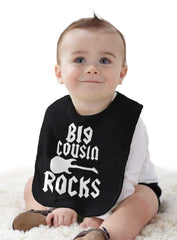 Big Cousin Rocks Infant Baby Bib-Direct To Garment Print-Brisco Baby