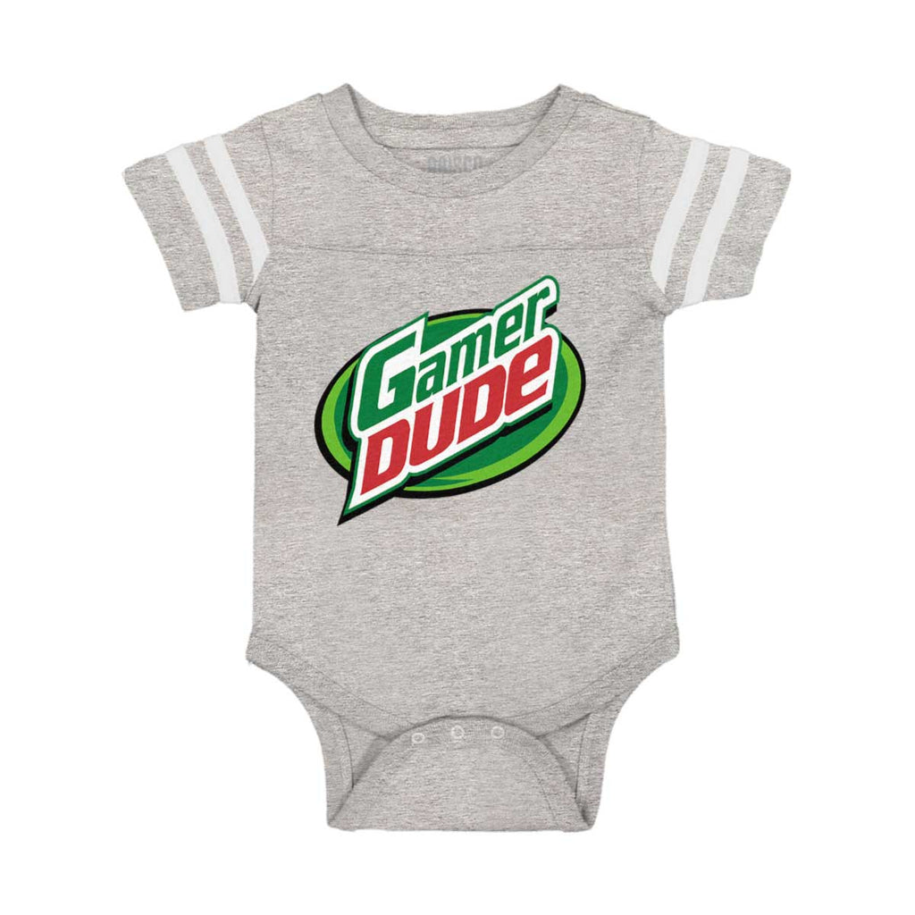 Gamer Dude Video Gaming Geek Football Romper Bodysuit-Direct To Garment Print-Brisco Baby