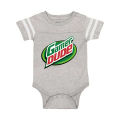 Gamer Dude Video Gaming Geek Football Romper Bodysuit-Direct To Garment Print-Brisco Baby