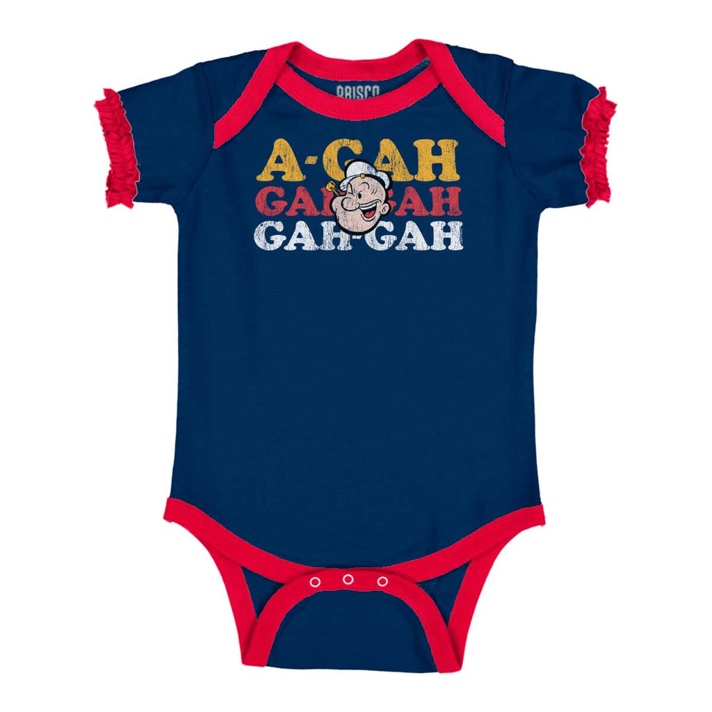 A Gah Popeye Baby Ruffled Trim Romper-Direct To Garment Print-Brisco Baby