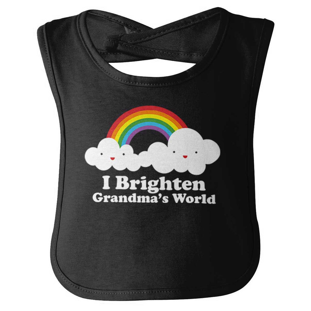 Brighten Grandma's World Infant Baby Bib-Direct To Garment Print-Brisco Baby