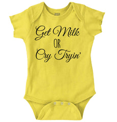 Get Milk Romper Bodysuit-Direct To Garment Print-Brisco Baby
