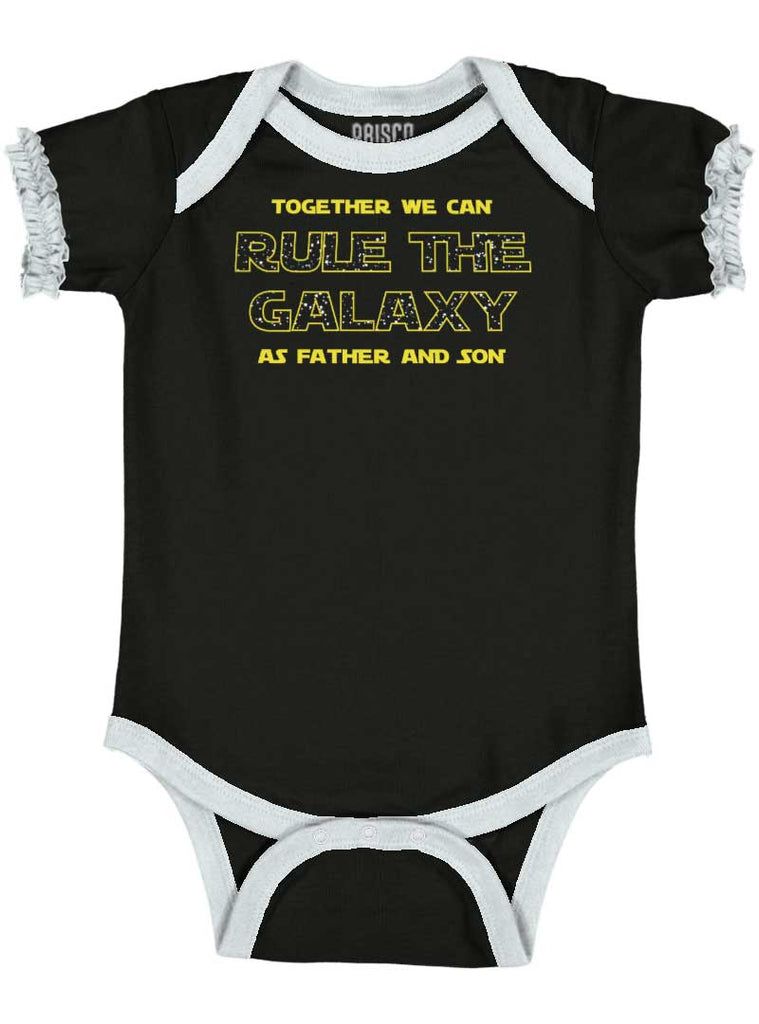 Rule The Galaxy Baby Ruffled Trim Romper-Direct To Garment Print-Brisco Baby