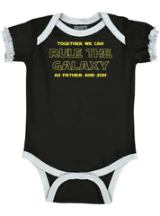 Rule The Galaxy Baby Ruffled Trim Romper-Direct To Garment Print-Brisco Baby