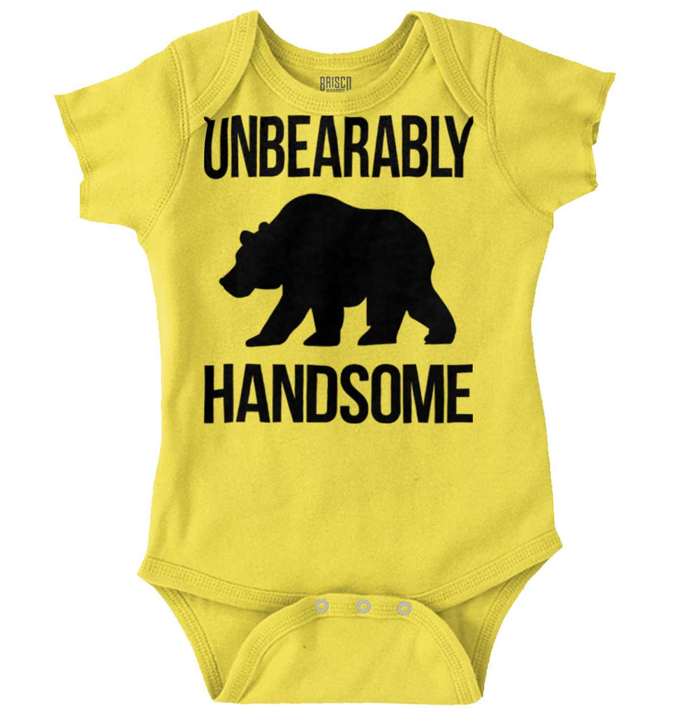 Unbearably Handsome Romper Bodysuit-Direct To Garment Print-Brisco Baby