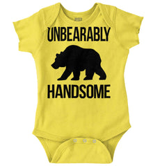 Unbearably Handsome Romper Bodysuit-Direct To Garment Print-Brisco Baby