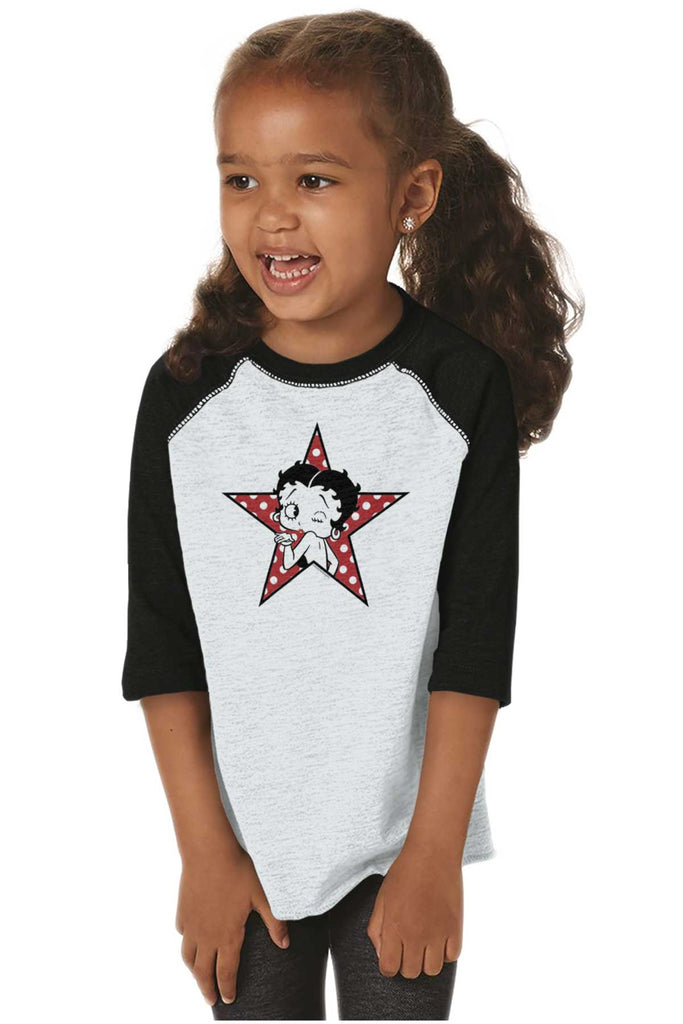 Betty Star Toddler Baseball-Direct To Garment Print-Brisco Baby