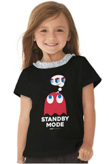 Standby Mode Toddler Ruffled Trim T-Shirt-Direct To Garment Print-Brisco Baby
