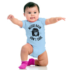 Messy Hair Jesus Romper Bodysuit-Direct To Garment Print-Brisco Baby