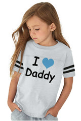 I Heart Daddy Toddler Football Jersey Tee-Direct To Garment Print-Brisco Baby