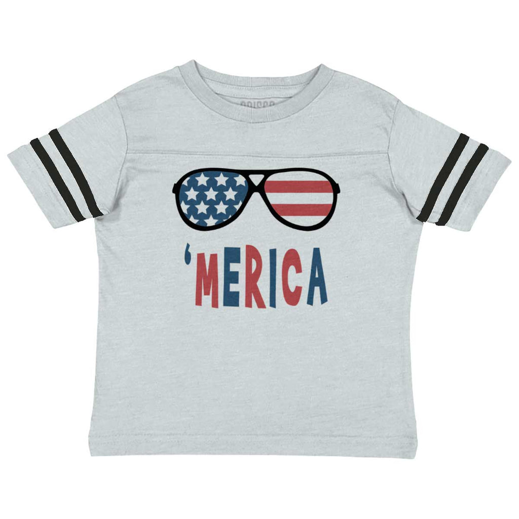 ‘merica Toddler Football Jersey Tee-Direct To Garment Print-Brisco Baby