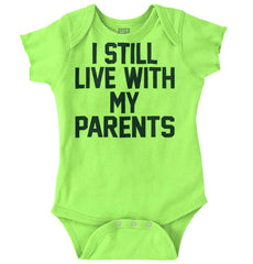 Live With My Parents Romper Bodysuit-Direct To Garment Print-Brisco Baby