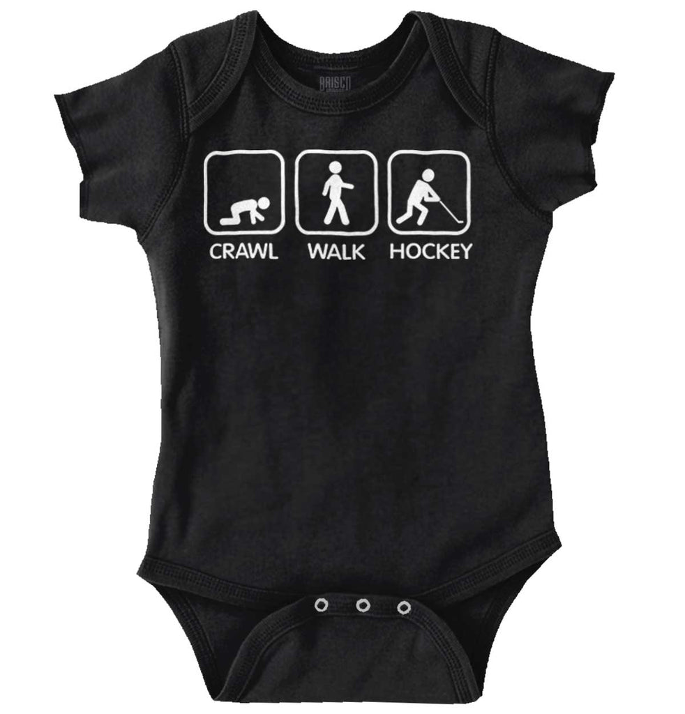 Crawl Walk Hockey Romper Bodysuit-Direct To Garment Print-Brisco Baby