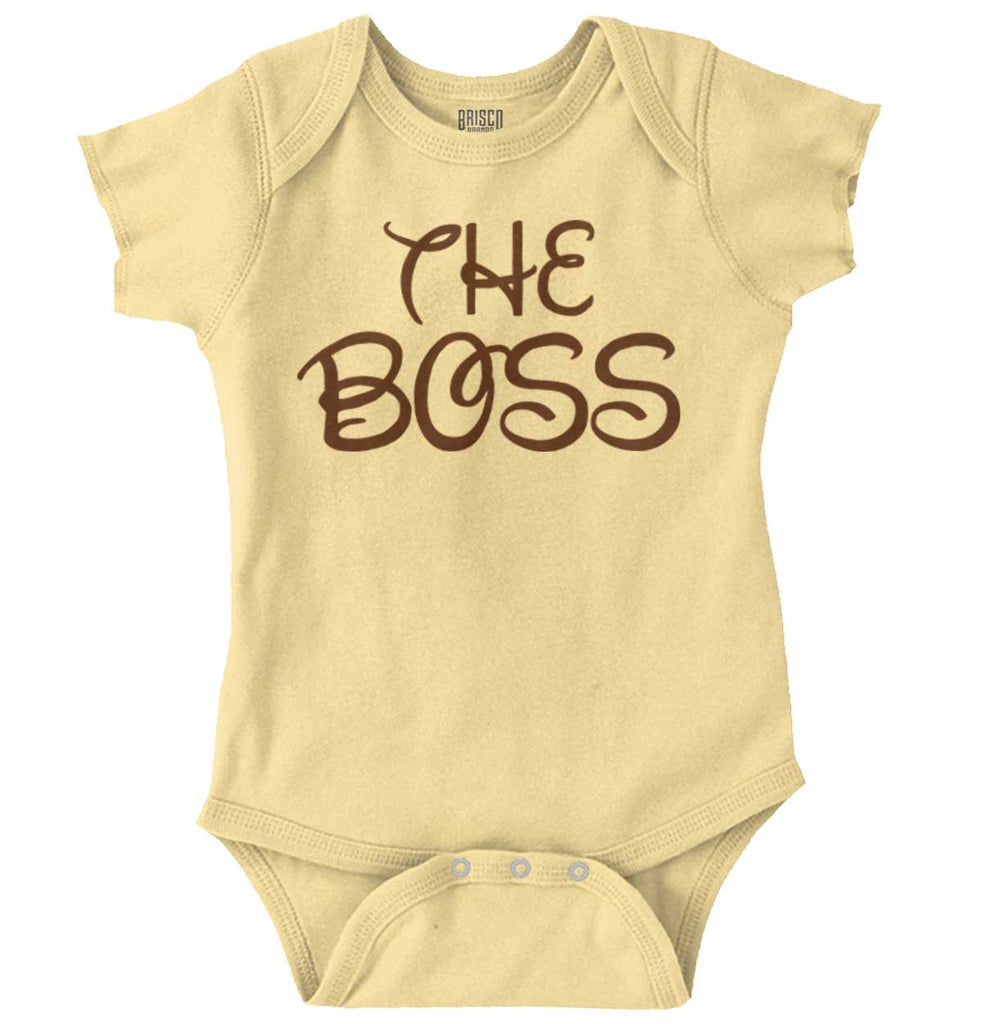 The Boss Romper Bodysuit-Direct To Garment Print-Brisco Baby