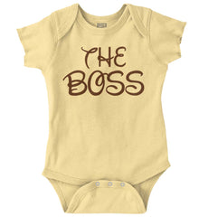 The Boss Romper Bodysuit-Direct To Garment Print-Brisco Baby