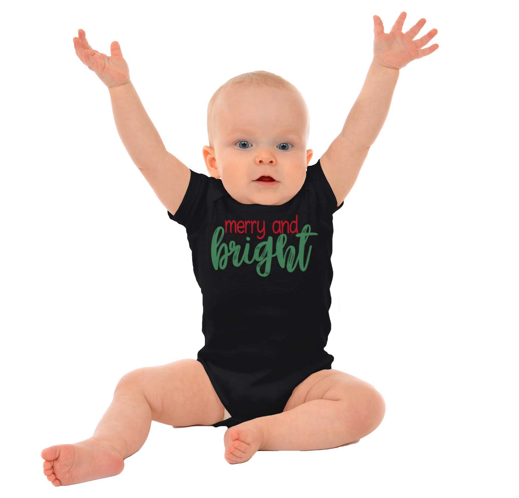Merry And Bright Romper Bodysuit-Direct To Garment Print-Brisco Baby