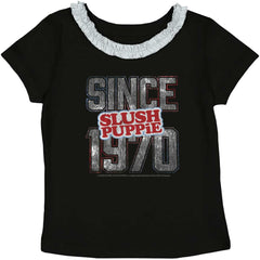 Since 1970 Toddler Ruffled Trim T-Shirt-Direct To Garment Print-Brisco Baby