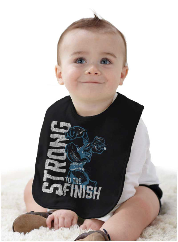 Popeye Muscles Infant Baby Bib-Direct To Garment Print-Brisco Baby