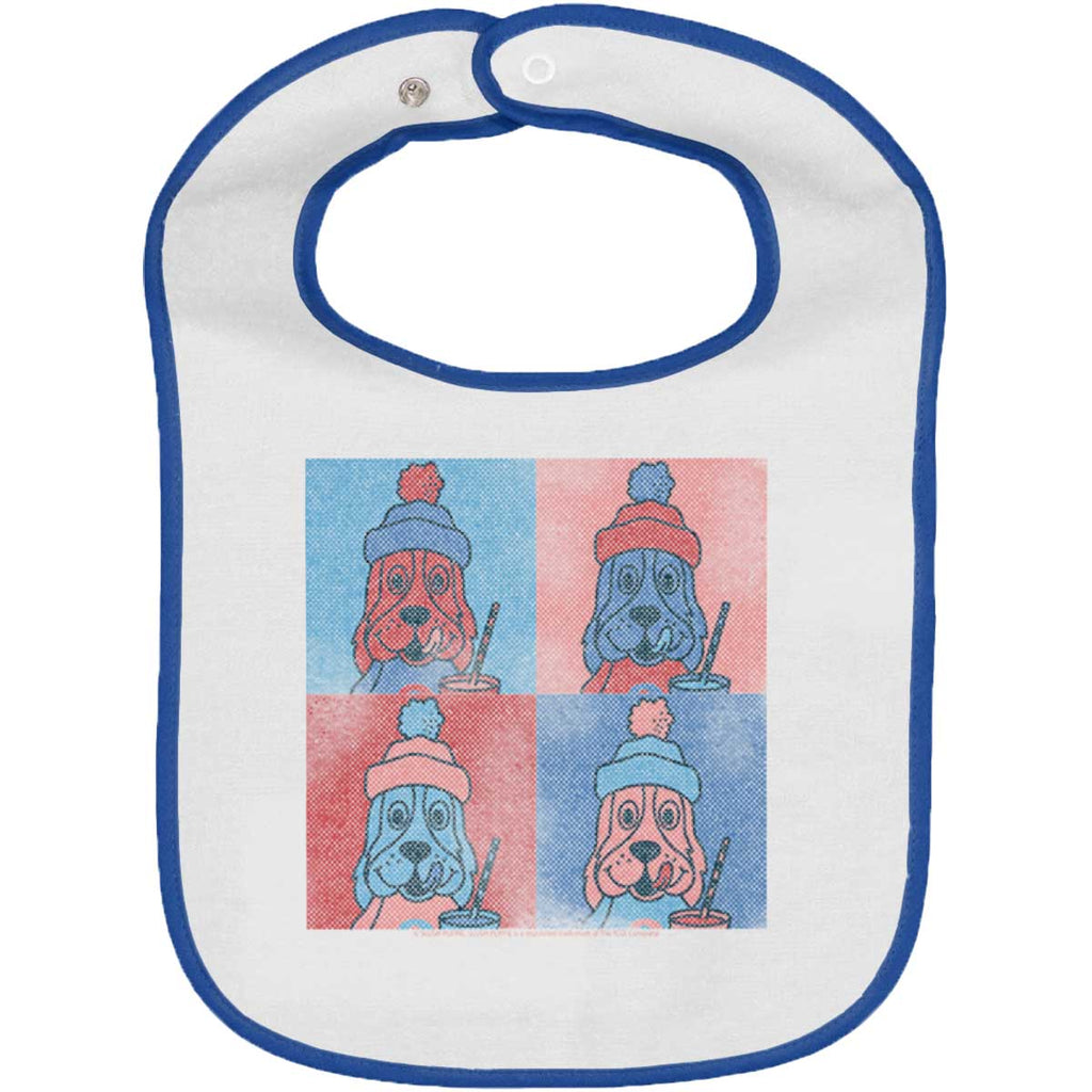 Graphic Slush Trimmed White Snap Bib-Direct To Garment Print-Brisco Baby