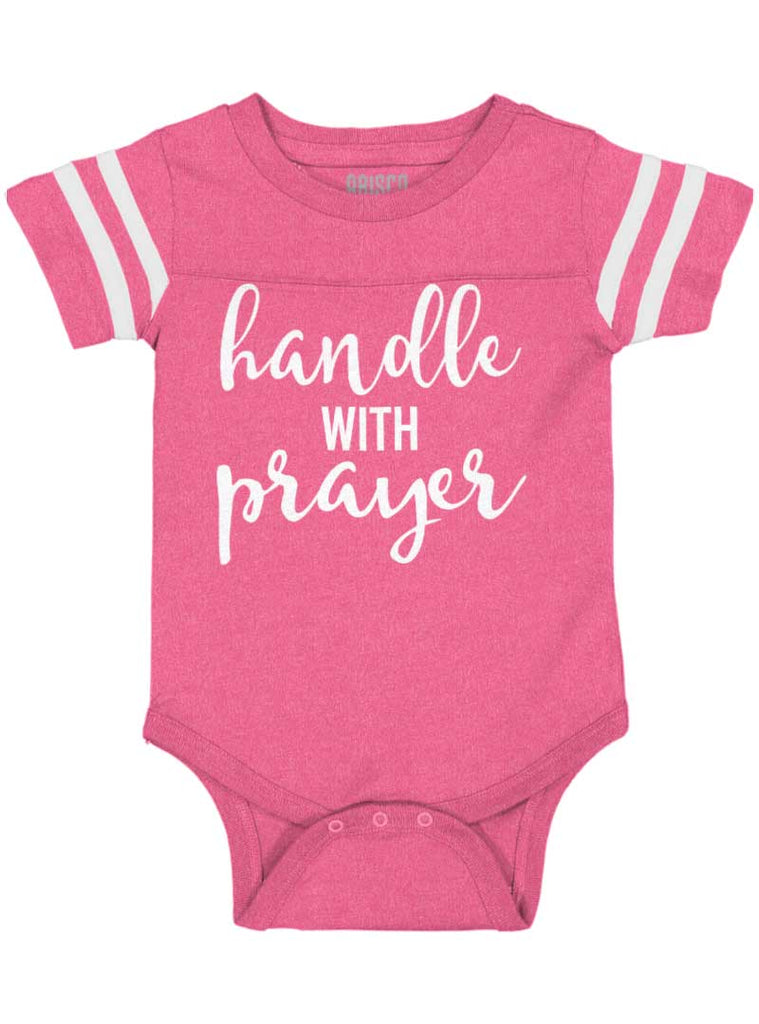 Prayer Care Football Romper Bodysuit-Direct To Garment Print-Brisco Baby
