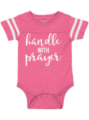 Prayer Care Football Romper Bodysuit-Direct To Garment Print-Brisco Baby