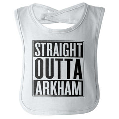 Straight Outta Arkham Infant Baby Bib-Direct To Garment Print-Brisco Baby