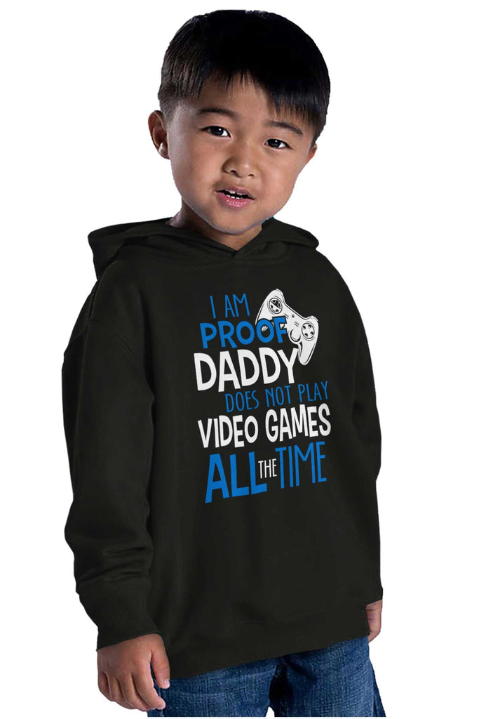 Daddy Plays Video Games Toddler Pullover Hoodie-Direct To Garment Print-Brisco Baby