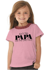 No Papa Like Me Toddler Ruffled Trim T-Shirt-Direct To Garment Print-Brisco Baby