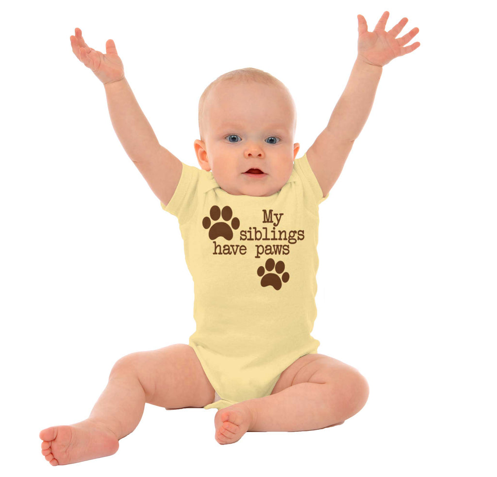 Siblings have paws Romper Bodysuit-Direct To Garment Print-Brisco Baby