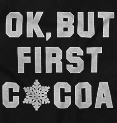 Ok But First Cocoa Romper Bodysuit-Direct To Garment Print-Brisco Baby