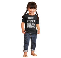I Love Papa And Tattoos Infant Toddler T Shirt-Direct To Garment Print-Brisco Baby