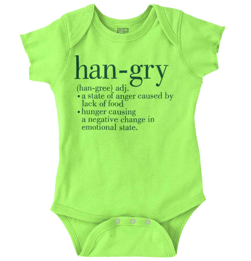 Hangry Definition Romper Bodysuit-Direct To Garment Print-Brisco Baby