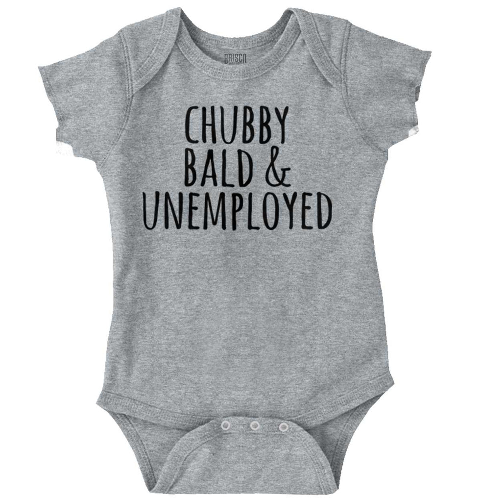 Chubby Unemployed Romper Bodysuit-Direct To Garment Print-Brisco Baby